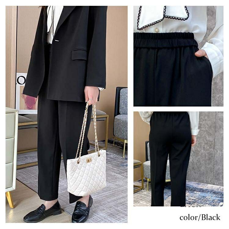 大きいサイズ レディース ウエストゴムテーパードパンツ　goldy-1142