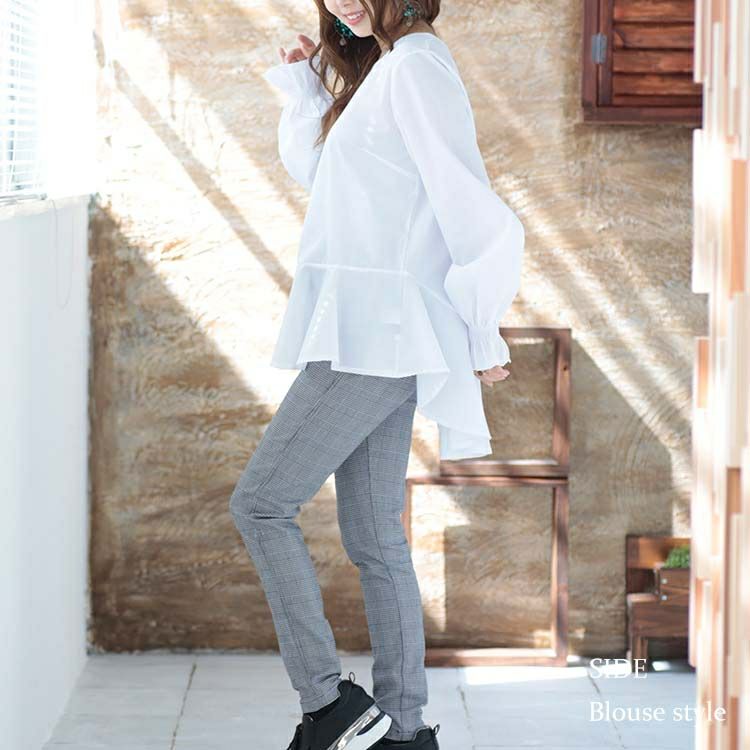 大きいサイズ レディース ブラウスとニットベストの2点セット　goldy-1132