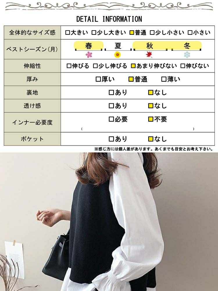 大きいサイズ レディース ブラウスとニットベストの2点セット　goldy-1132