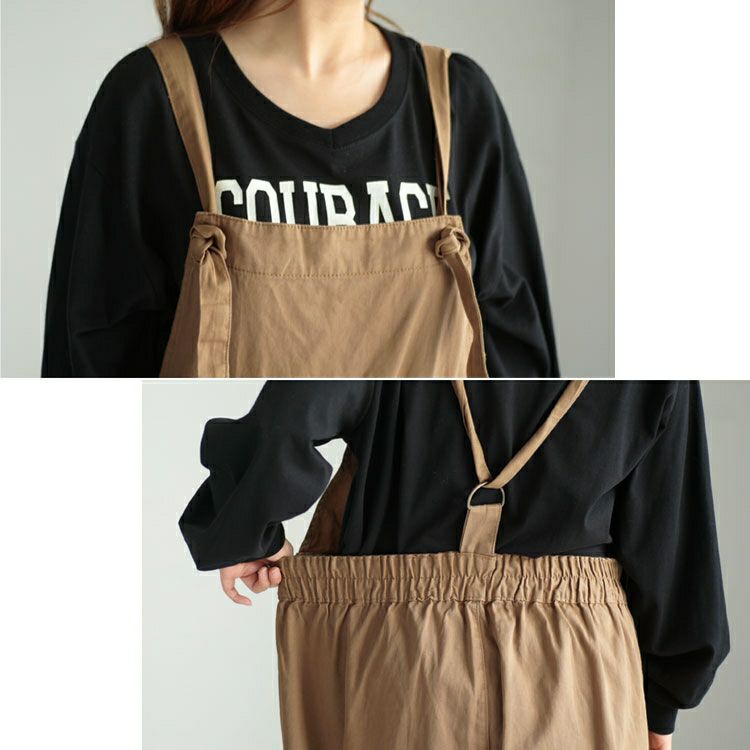 大きいサイズ レディース コットンツイルバルーンサロペットパンツ　wc-0319