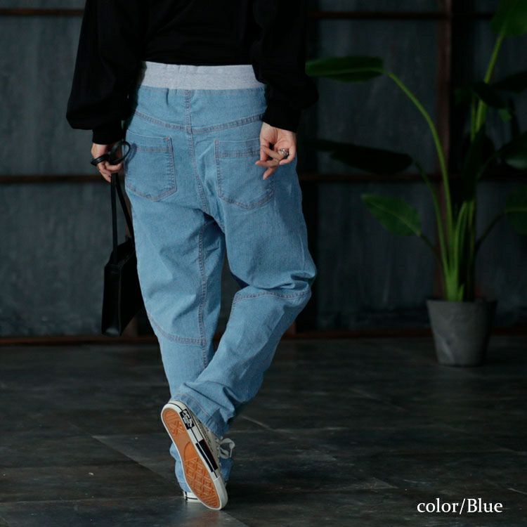 大きいサイズ レディース ウエストリブデニムパンツ　wd-0351