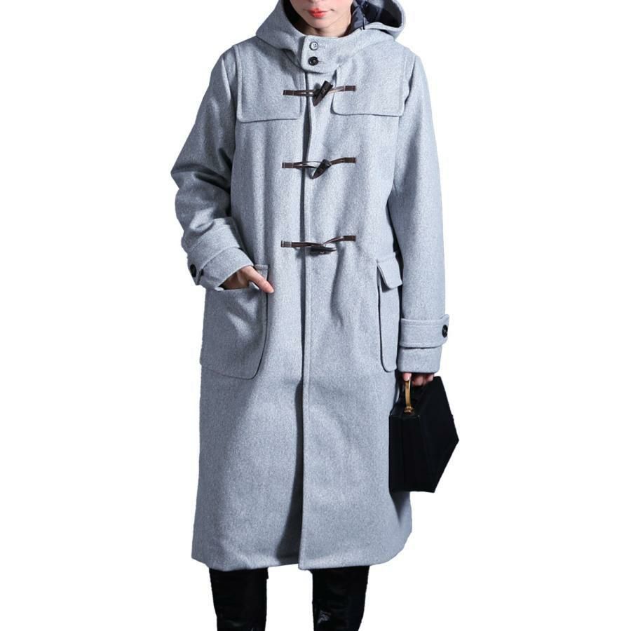 大きいサイズ レディース ダッフルコート　mnfk-122760 ライトグレー