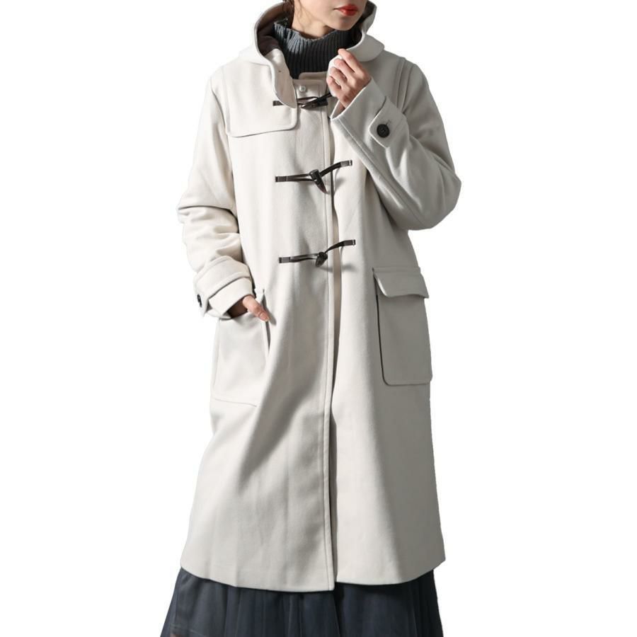 大きいサイズ レディース ダッフルコート　mnfk-122760 オフホワイト