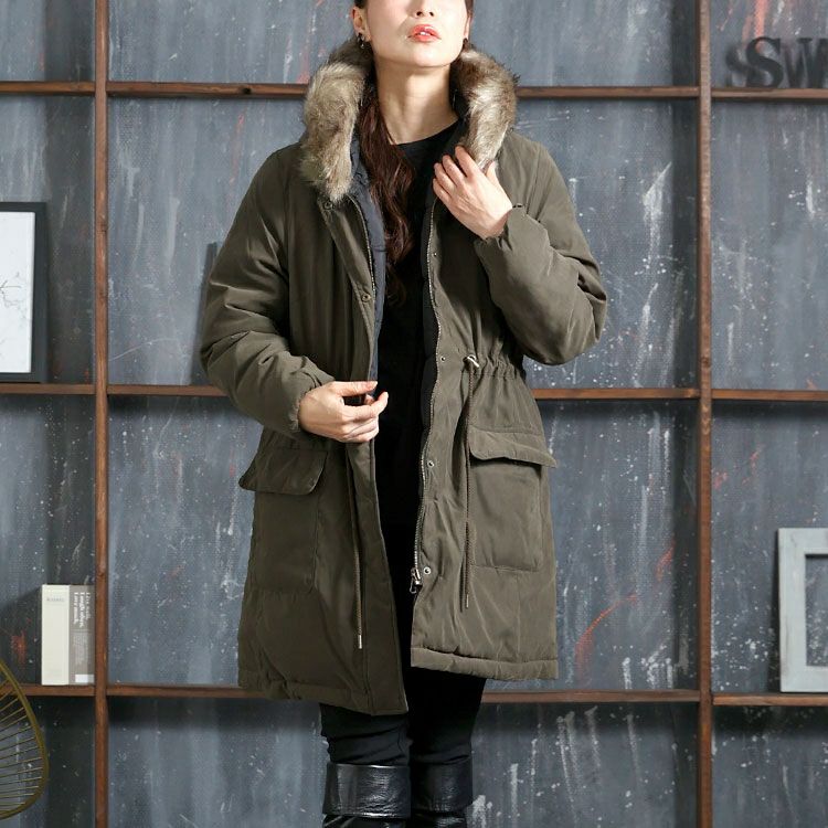 大きいサイズ レディース リバーシブルモッズコート　mnfk-122701