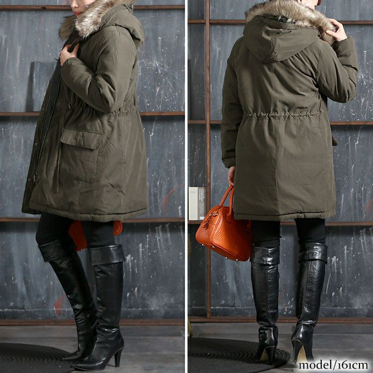 大きいサイズ レディース リバーシブルモッズコート　mnfk-122701