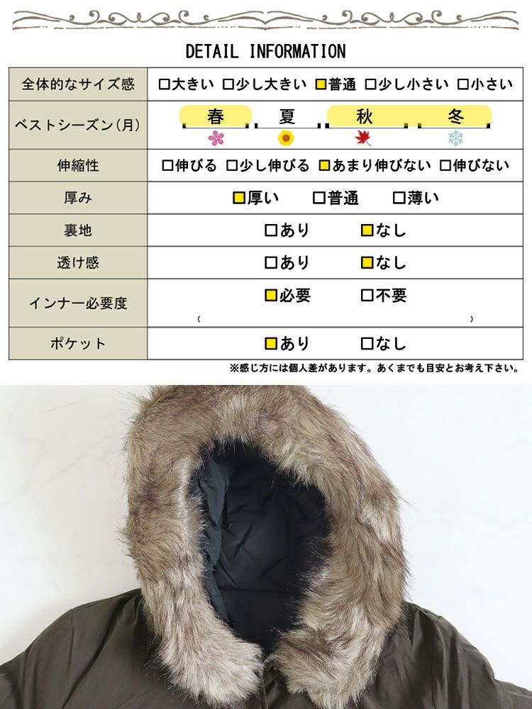 大きいサイズ レディース リバーシブルモッズコート　mnfk-122701