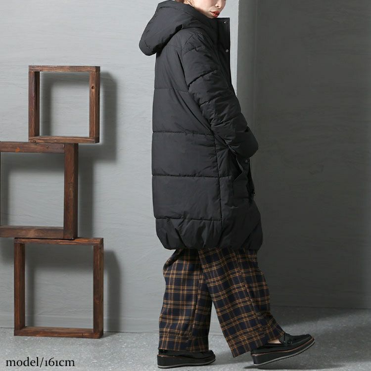 大きいサイズ レディース ロングファイバーダウンコート　mnfk-222709