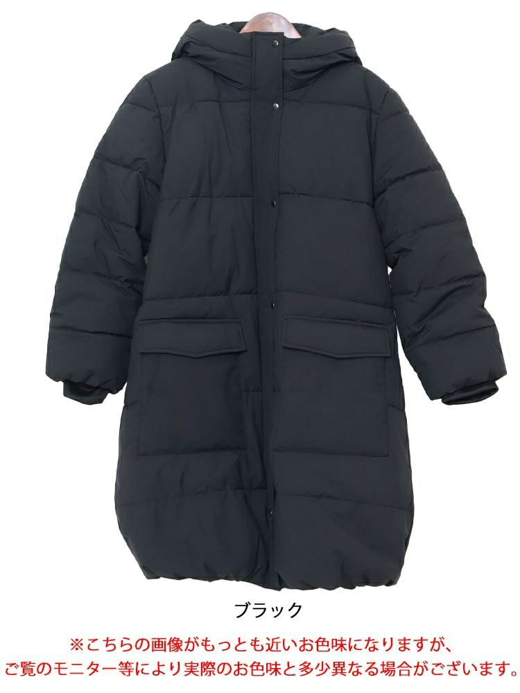 大きいサイズ レディース ロングファイバーダウンコート　mnfk-222709