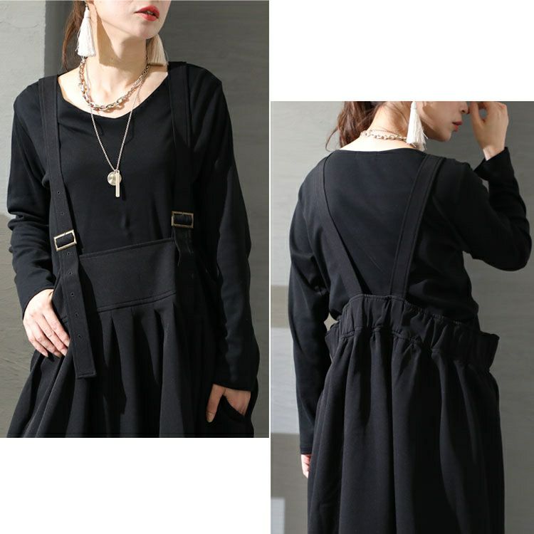 大きいサイズ レディース マキシ丈サロペットスカート　sw-0512