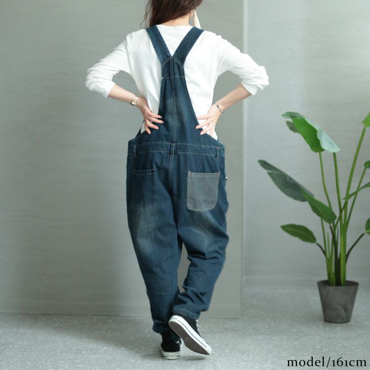 大きいサイズ レディース デニムサロペットパンツ　jp431