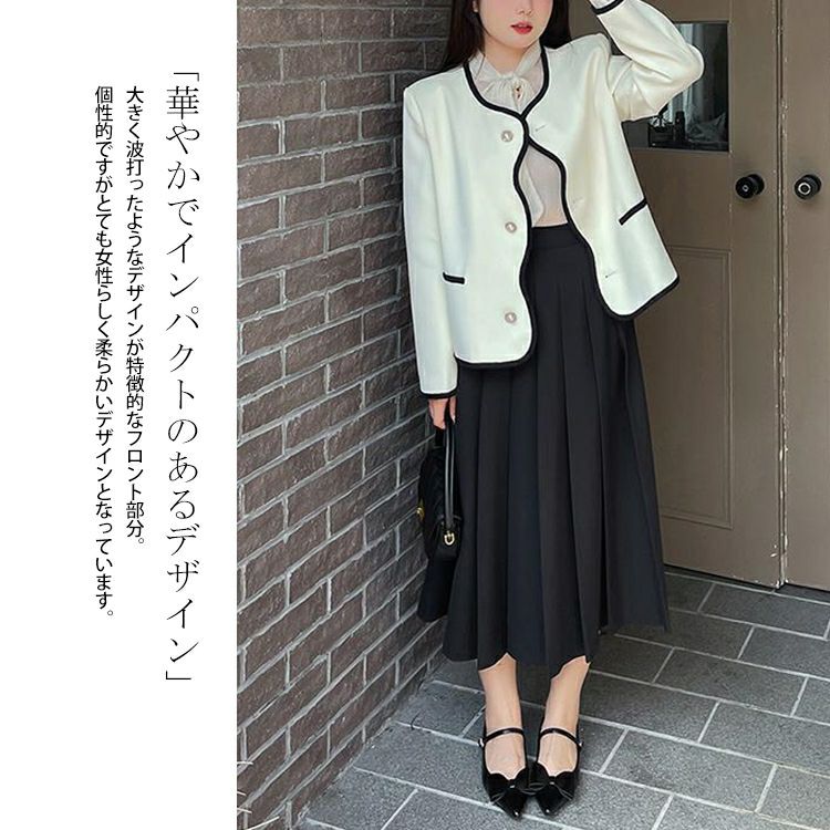 大きいサイズ レディース フロントウェーブフェミニンジャケット　goldy-1172