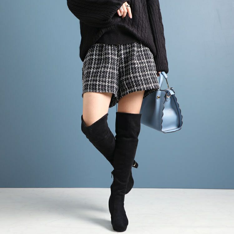 大きいサイズ レディース ツイードショートパンツ　fem-316