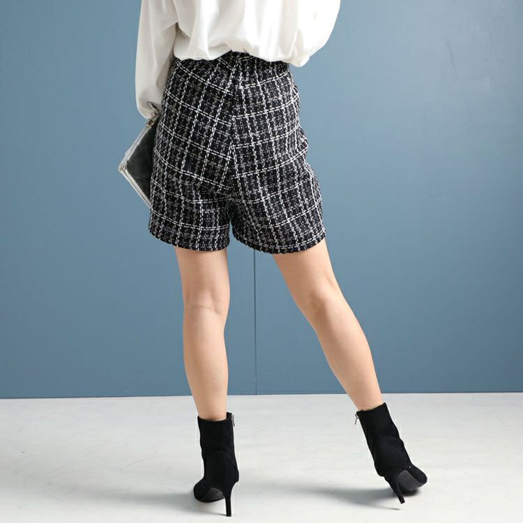 大きいサイズ レディース ツイードショートパンツ　fem-316