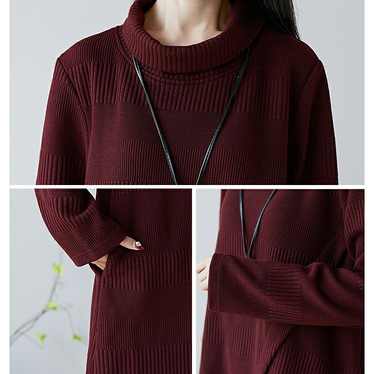 大きいサイズ レディース ハイネックチュニック　goldy-1150