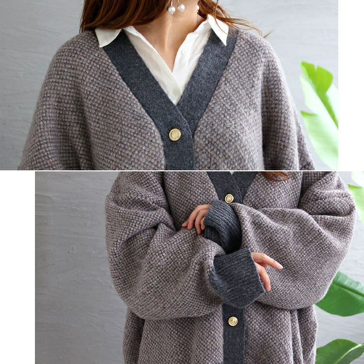 大きいサイズ レディース ニットカーディガン　and-u5625