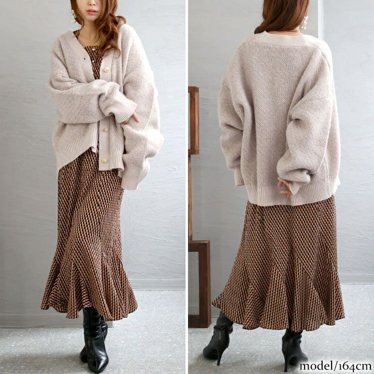 大きいサイズ レディース ニットカーディガン　and-u5625