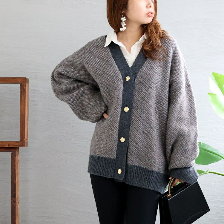 大きいサイズ レディース ニットカーディガン　and-u5625