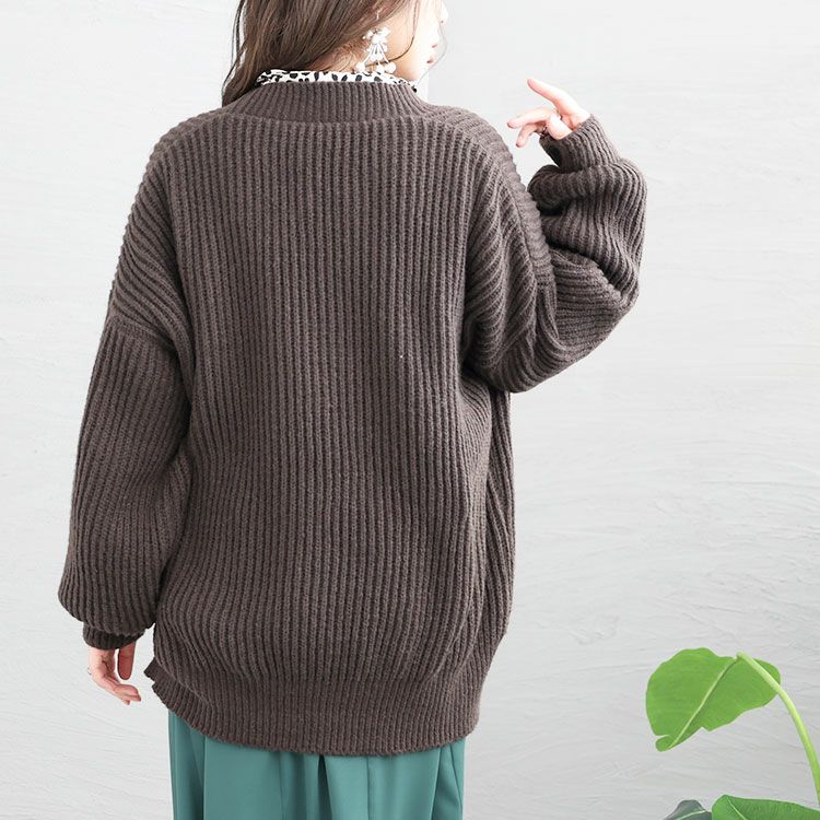 大きいサイズ レディース ボリュームスリーブニットカーディガン　goldy-1176