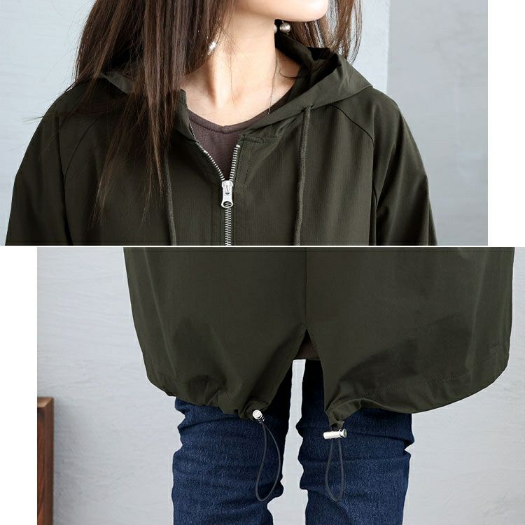 大きいサイズ レディース モッズ風ジップアップパーカー　maru-6643