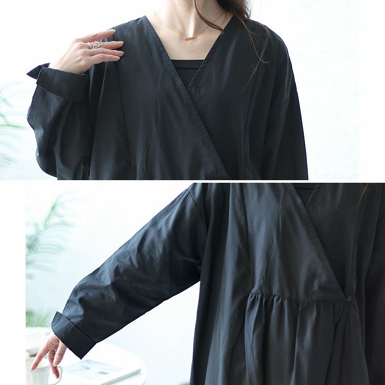 大きいサイズ レディース カシュクール切替えワンピース　fem-321