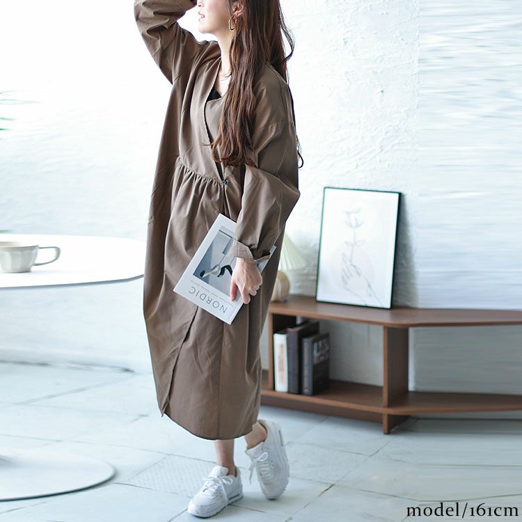 大きいサイズ レディース カシュクール切替えワンピース　fem-321