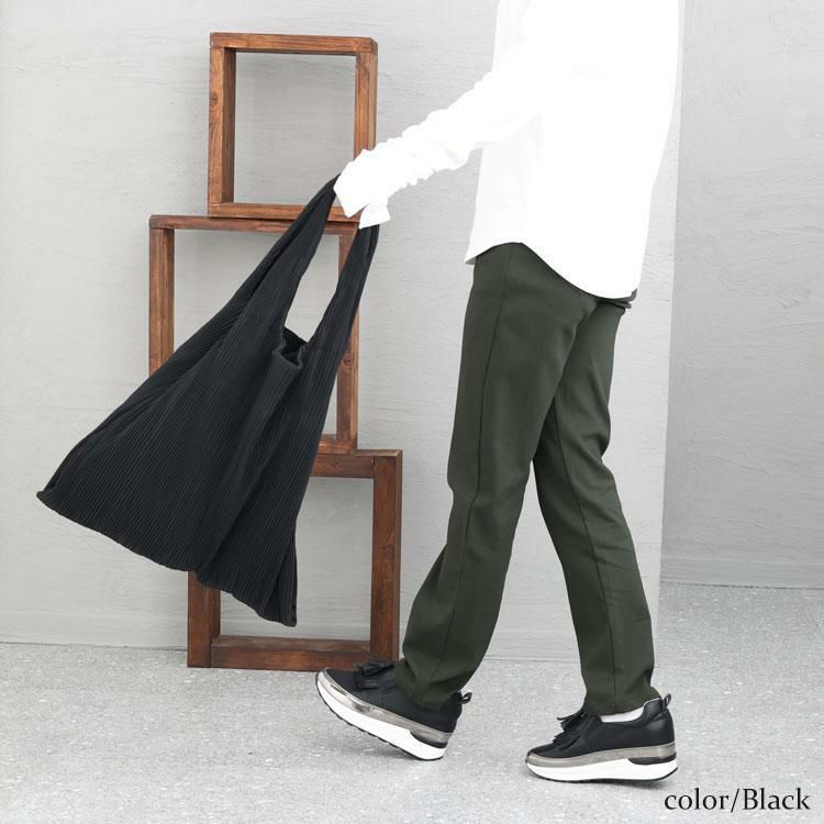 大きいサイズ レディース マイクロプリーツバッグ　art-9133 ブラック