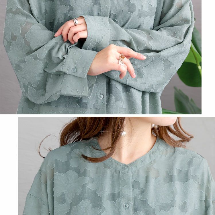 大きいサイズ レディース 花柄ジャーガードブラウス　sada-6838【ゆうパケット可】