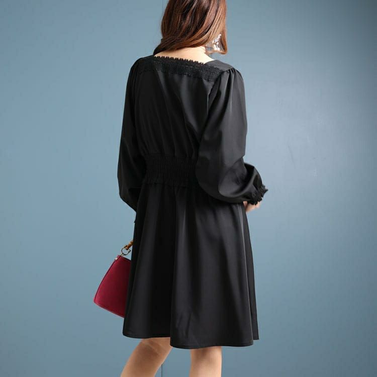 大きいサイズ レディース スクエアレースワンピース　fem-329