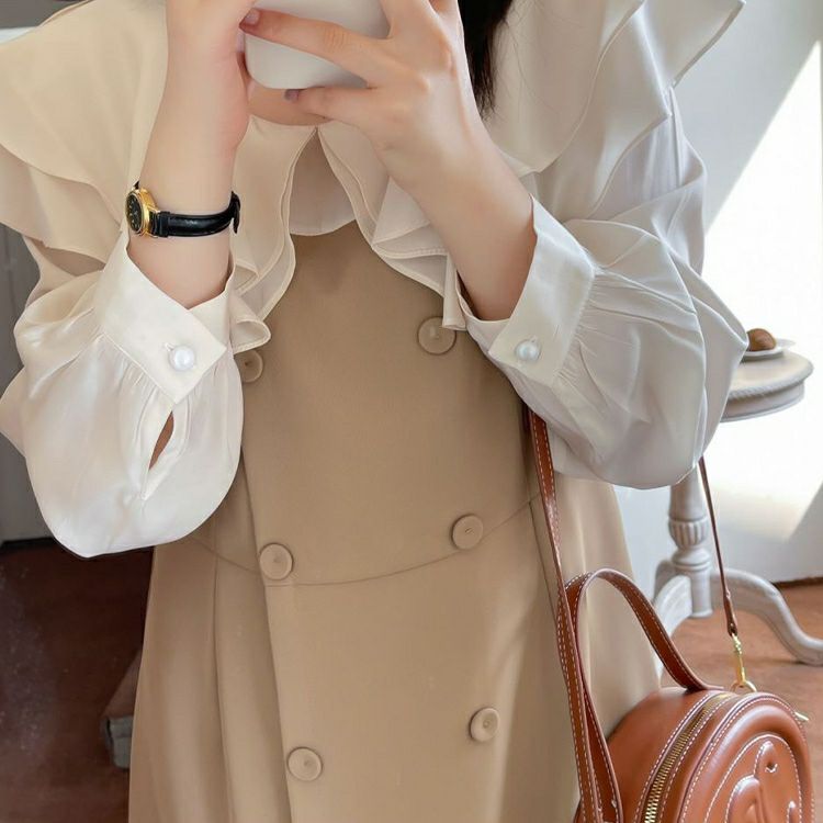 大きいサイズ レディース ふんわりシフォンドッキングワンピース　goldy-1202