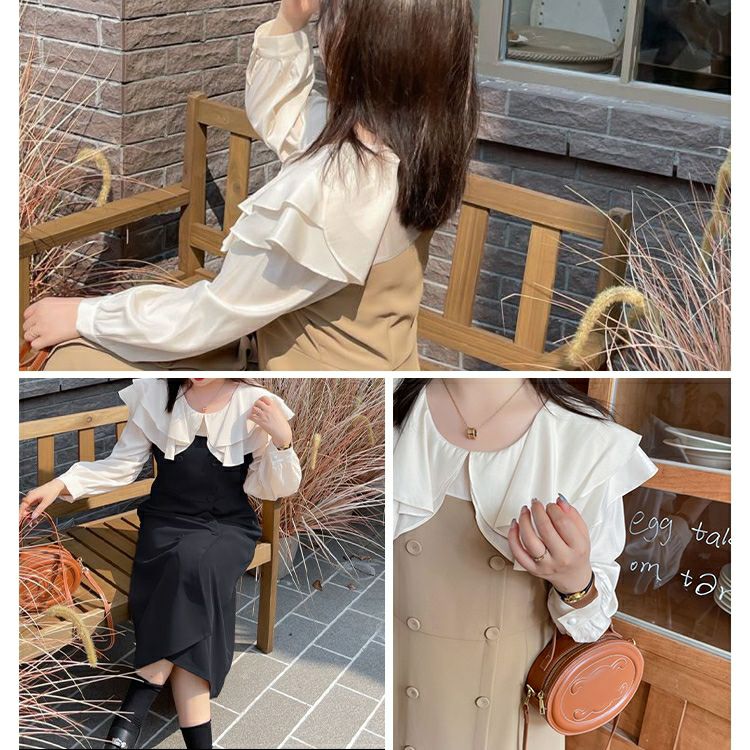 大きいサイズ レディース ふんわりシフォンドッキングワンピース　goldy-1202