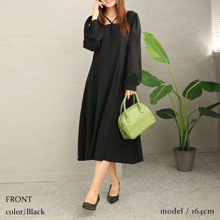 大きいサイズ レディース フロントクロスワンピース　goldy-1199