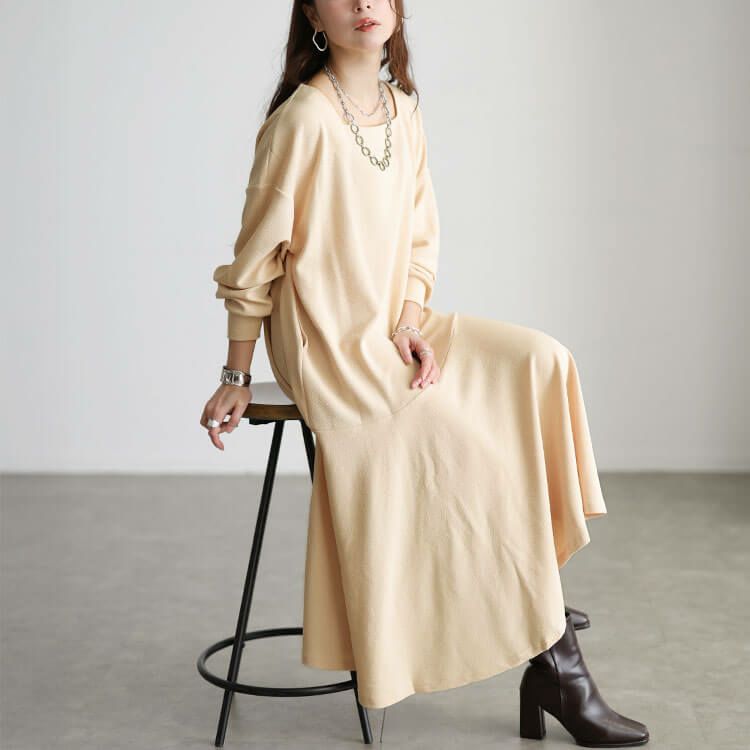 大きいサイズ レディース ふくれジャガードワンピース　bro-0013