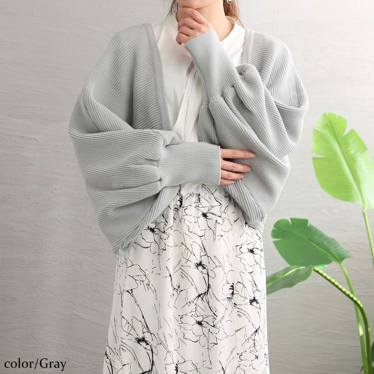 大きいサイズ レディース スポンジニットボレロカーディガン　bro-0011