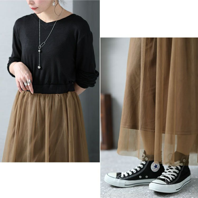 大きいサイズ レディース チュールドッキングワンピース　jpm-003