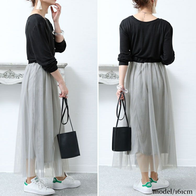 大きいサイズ レディース チュールドッキングワンピース　jpm-003