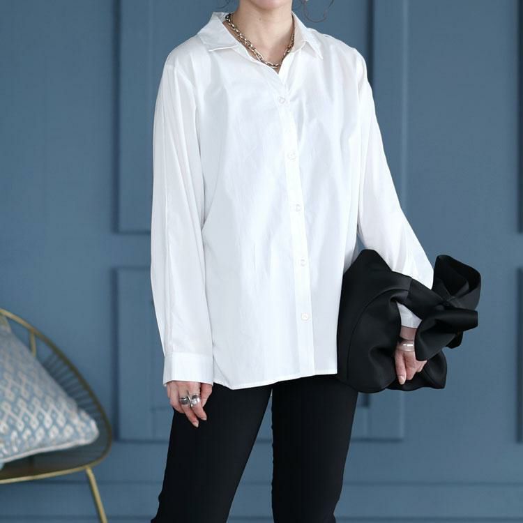 大きいサイズ レディース 洗いざらしシャツ　cpdai-657450 ホワイト