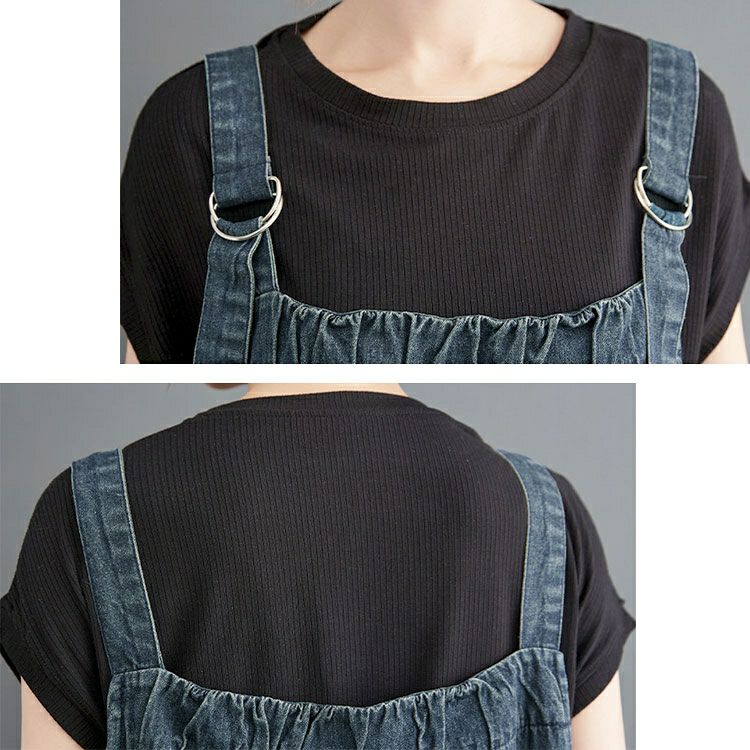 大きいサイズ レディース デニムサロペットスカート　goldy-1216