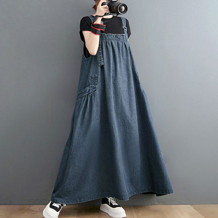 大きいサイズ レディース デニムサロペットスカート　goldy-1216