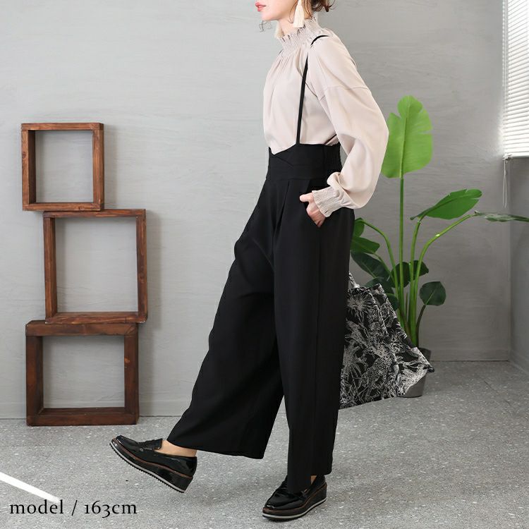 大きいサイズ レディース タックサロペットパンツ　nw-23005