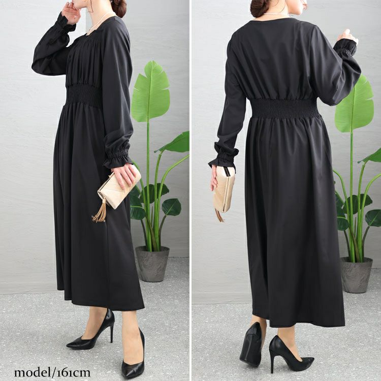 大きいサイズ レディース スクエアネックシャーリングワンピース　maru-6654