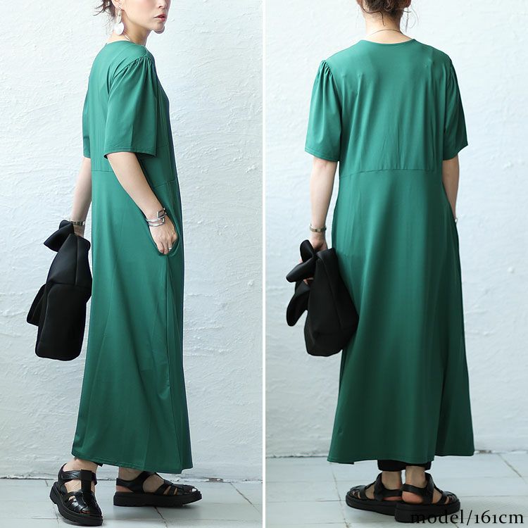 大きいサイズ レディース とろみ前開きワンピース　sw-0519