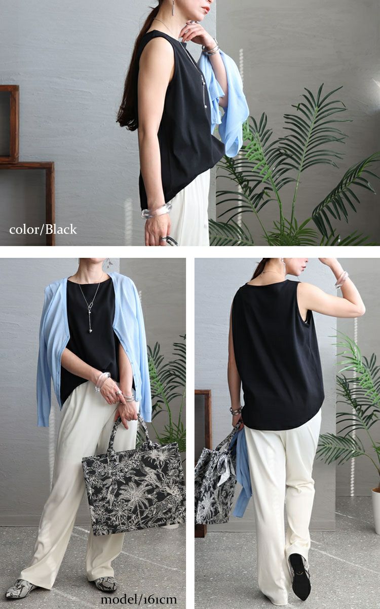 大きいサイズ レディース ボートネックタンクトップ　wk-0309