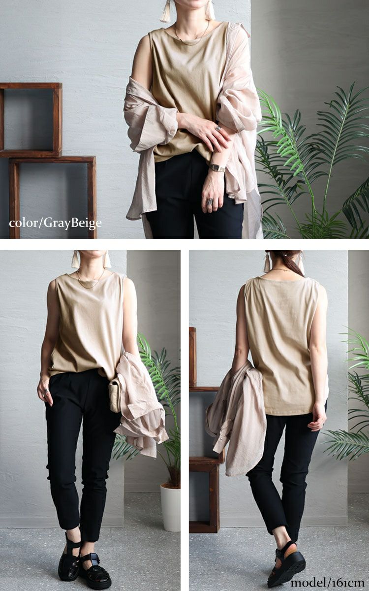 大きいサイズ レディース ボートネックタンクトップ　wk-0309