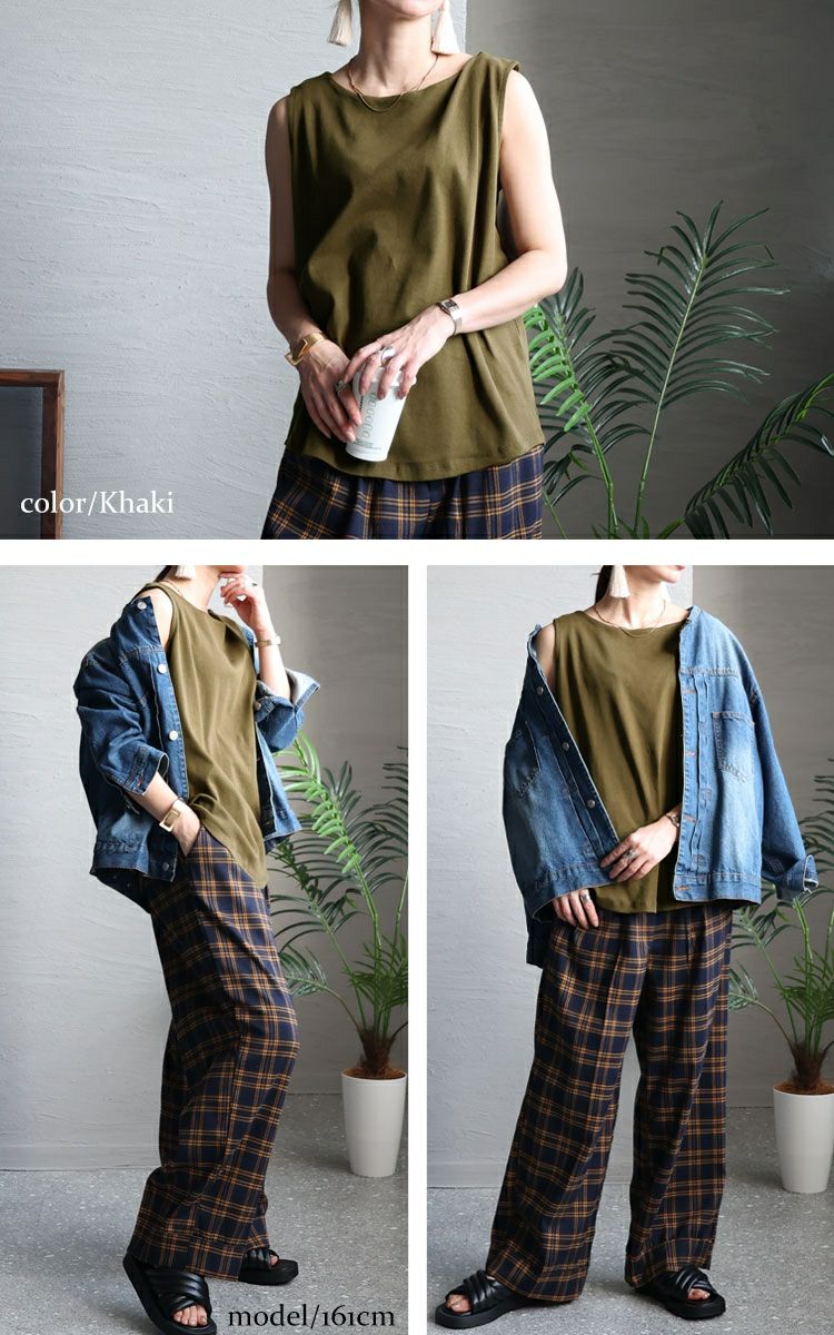 大きいサイズ レディース ボートネックタンクトップ　wk-0309