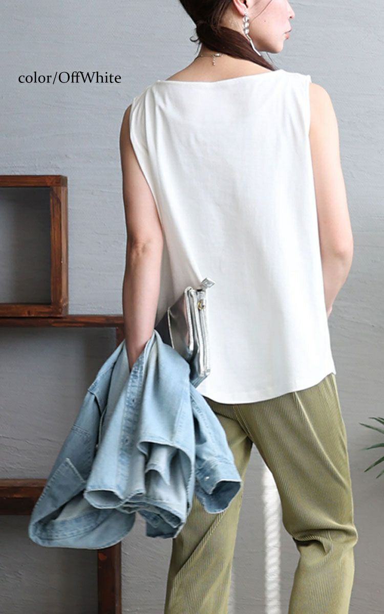 大きいサイズ レディース ボートネックタンクトップ　wk-0309