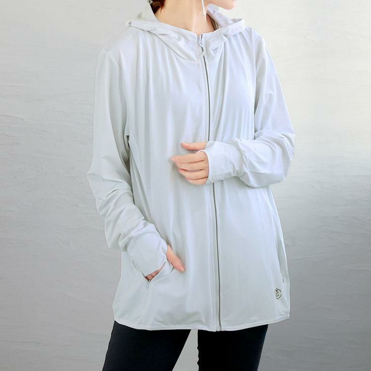 大きいサイズ レディース UVカット＆接触冷感＆吸水速乾ラッシュガード　goldy-1229【メール便可】 ホワイト