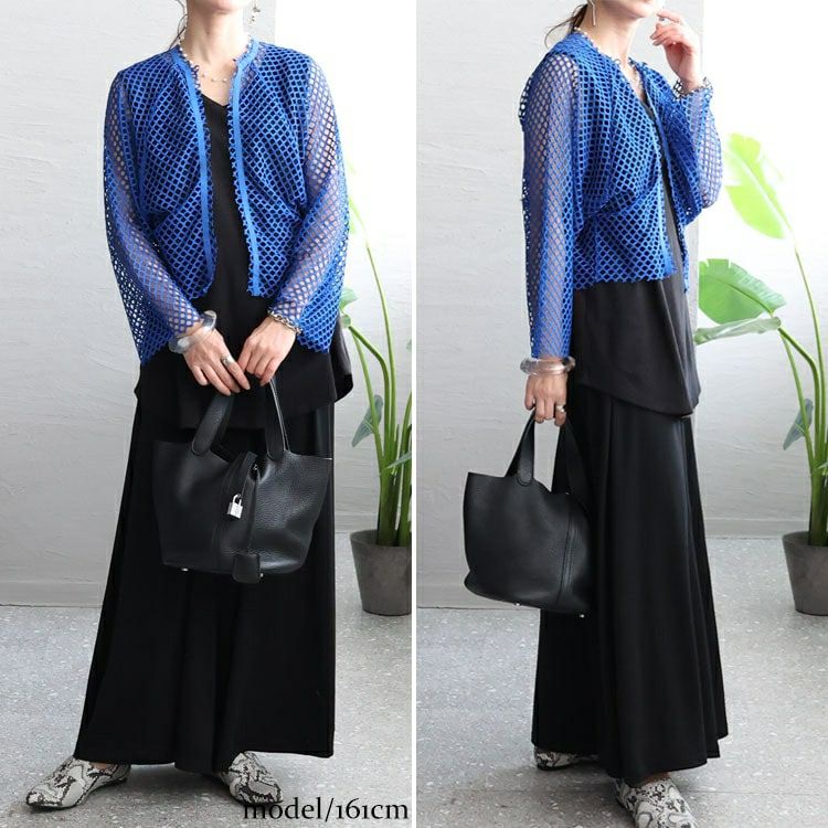 大きいサイズ レディース メッシュボレロカーディガン　sada-6851