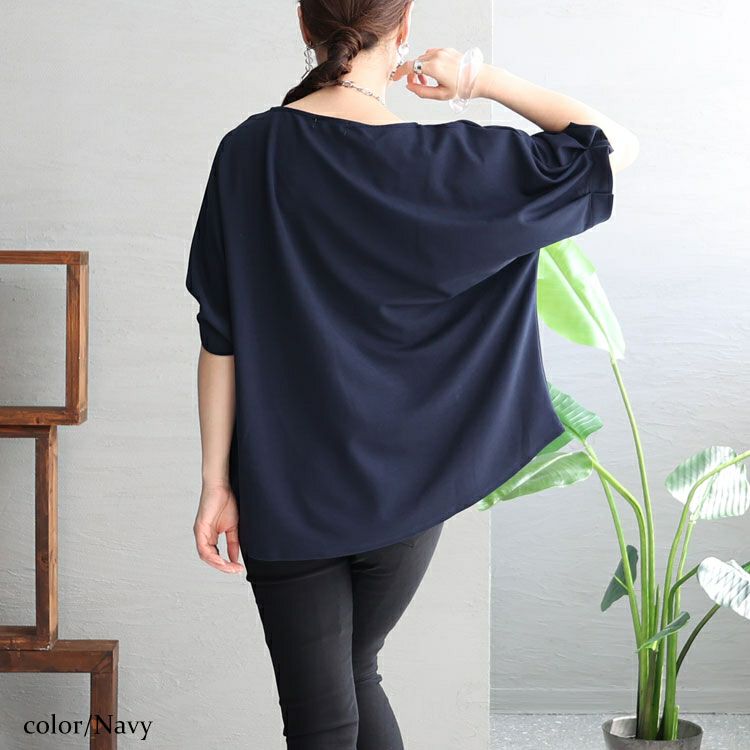 大きいサイズ レディース 袖タックプルオーバー　mncut-132039