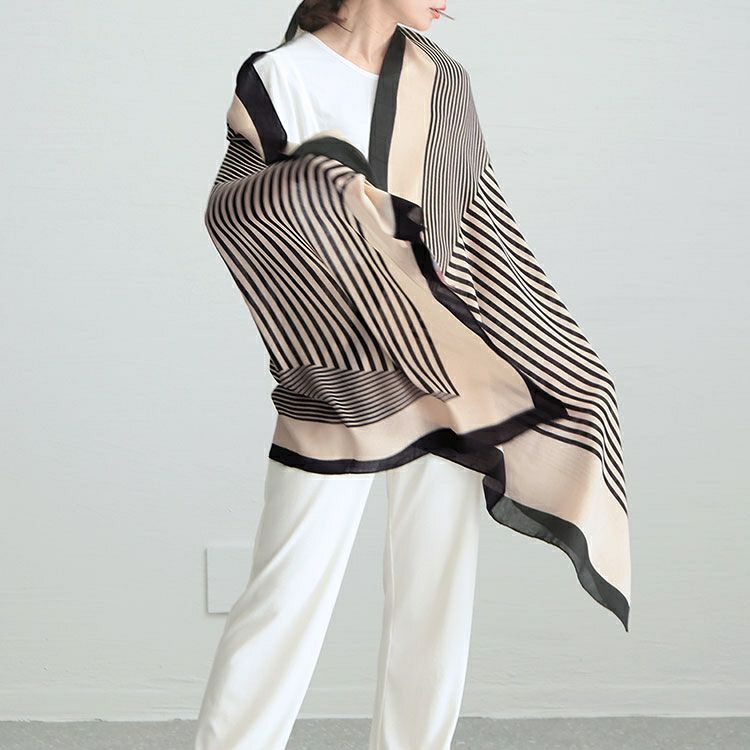 大きいサイズ レディース 幾何柄大判ストール　goldy-1232