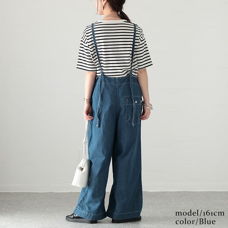 大きいサイズ レディース ライトオンスデニムサロペットパンツ　wd-0335